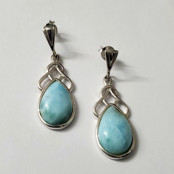 Jewelry - Sterling Silver 925 Larimar Dangle Earrings
